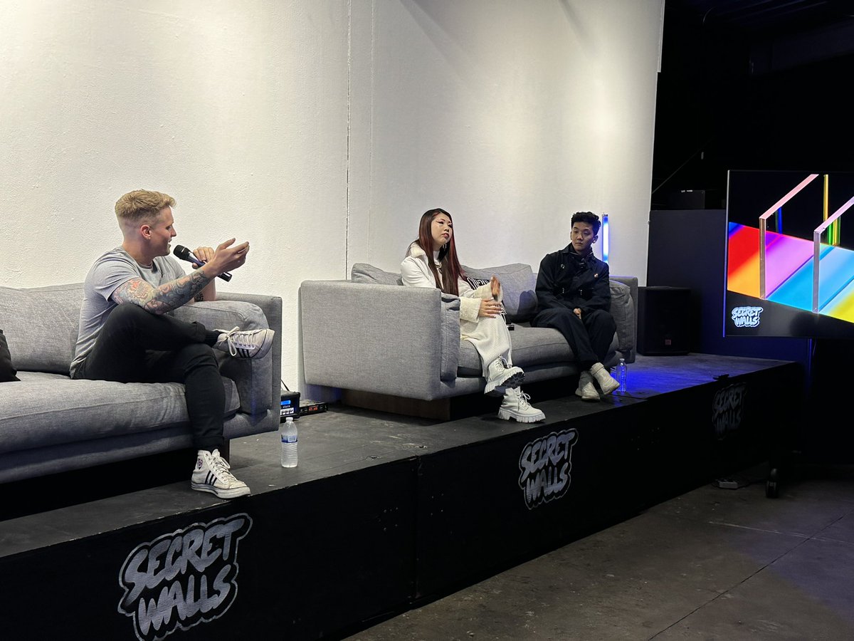 yperspace's tweet photo. Great event Secret Wednesday @SCRTWDNSDY  at Secret Walls @thesecretwalls celebrating AAPI Heritage month with artist Ibuki Kuramochi @Ibuki_Kuramochi  and LG Kim  @astrothebaptist moderated by Elmo @elmosaves 

Great speaking and meeting everyone @undiagnosed_1 @2ripsgawd @rpaske @Tripura_Maha @EvelynDiamondLA  @DannyTheDriver  #nftevent #nftevents #RugRadio @RugRadioFrance @RugRadio #nftlosangeles