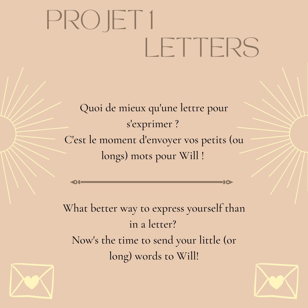 FanbookwillETSW's tweet image. ➰ Projet 1 ➰

Vous pouvez dès à présent envoyer vos lettres à l'adresse suivante :

You can now send your letters to this address :

fanbookwilletsw@gmail.com