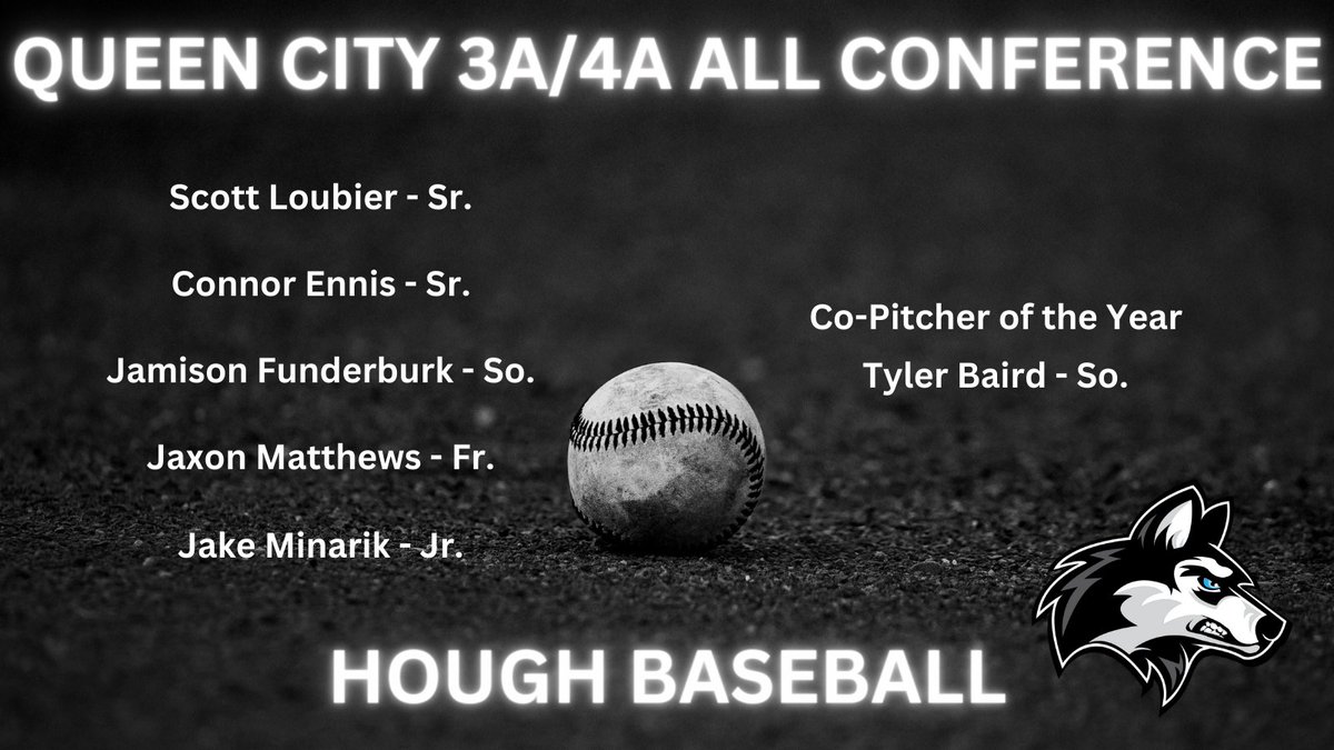 HoughBaseball's tweet photo. Congrats to the Huskies selected to the @QueenCity3a4a  all conference team https://t.co/3BmNNmpV6n