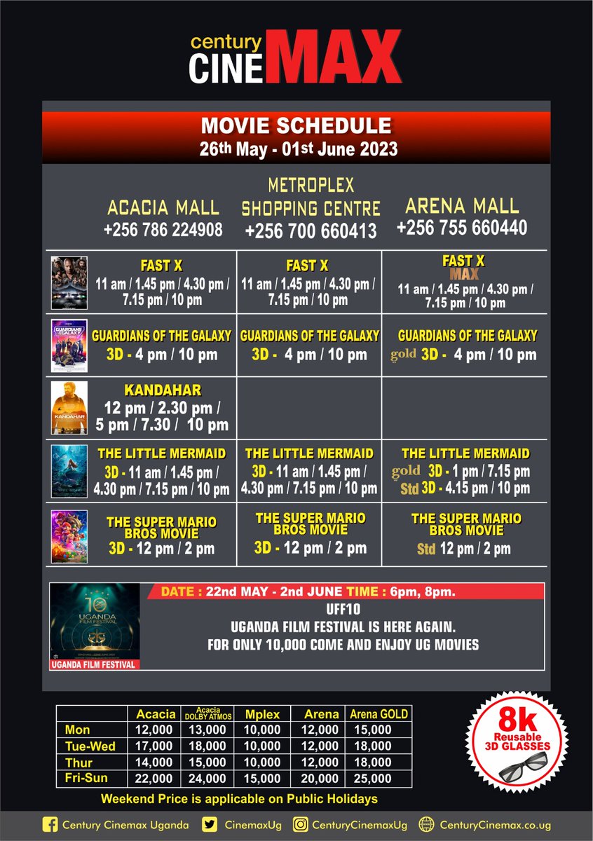 Century Cinemax Uganda on Twitter "Century Cinemax schedule 26th May
