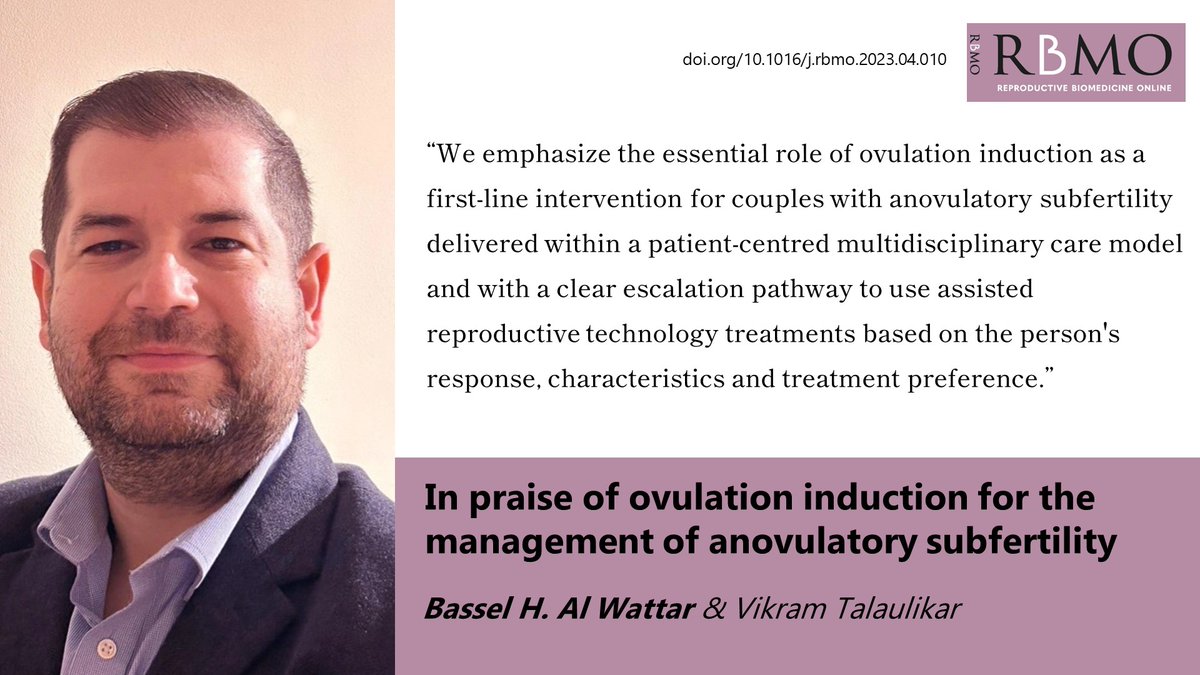 This new discussion paper by <a href="/BasselWattar/">Bassel Wattar</a> &amp; <a href="/VikramSinai/">Vikram Sinai Talaulikar</a> argues for the safe, effective and ethical use of ovulation induction in couples with anovulatory subfertility, supplemented by a judicious use of assisted conception treatments.

doi.org/10.1016/j.rbmo…