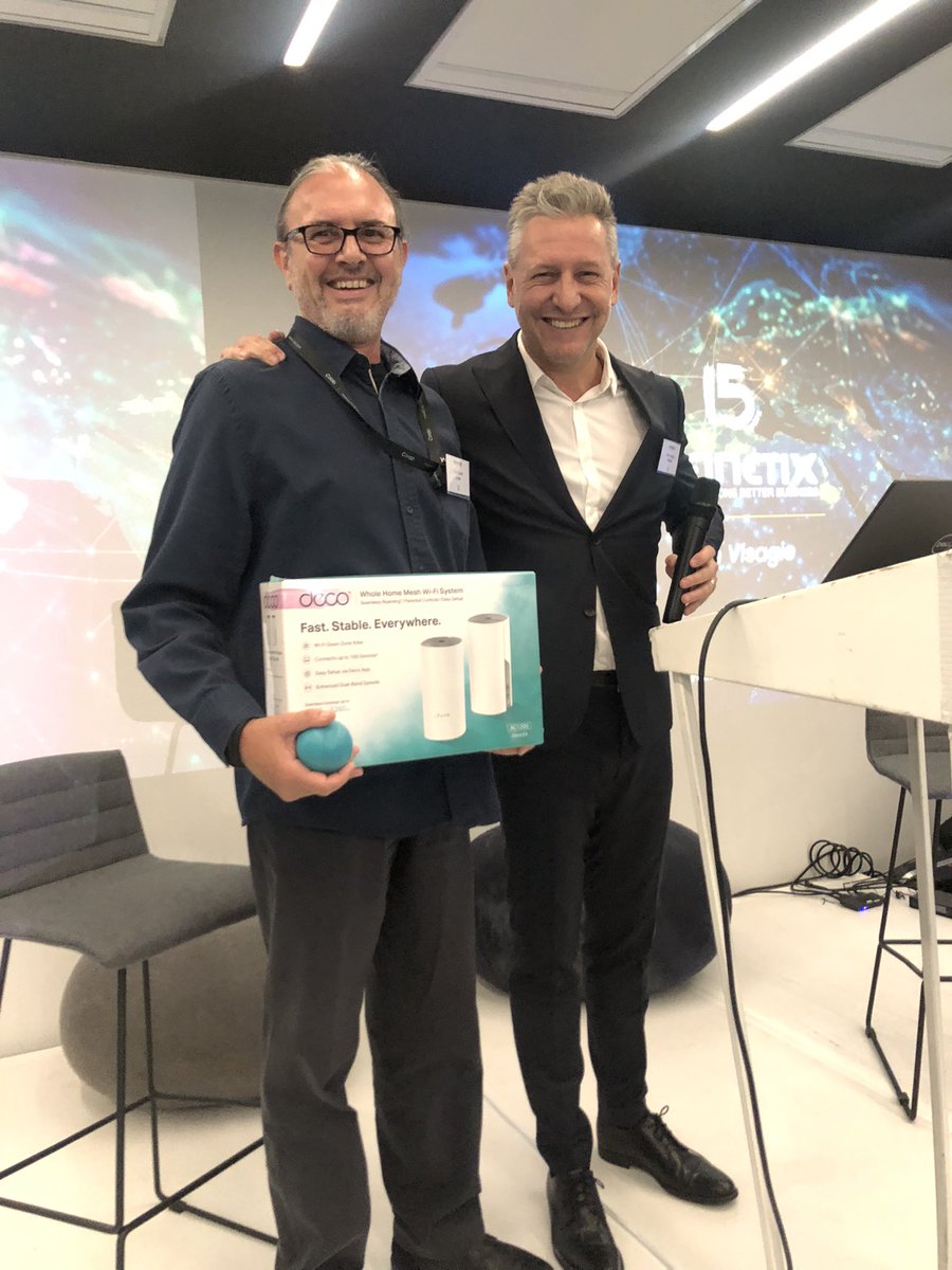 The winner of  the Whole Home Mesh WiFi System was @ThysGreef ✨ sponsored by @linkqage  ✨congratulations Thys, and thank you for attending our regional event!  #changinglivesthroughtech #bettersolutionsbetterbusiness @dionjv #15years