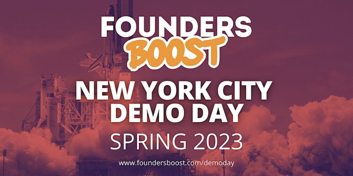 It's nearly time for our #FoundersBoost Demo Day where you get to meet, chat and hear from our Spring cohort on June 7th, 6pm - 8pm in #NewYork!  

Investors make sure to reserve your space asap at eventbrite.com/e/foundersboos… 

#NewYork #PreSeed #PreAccelerator