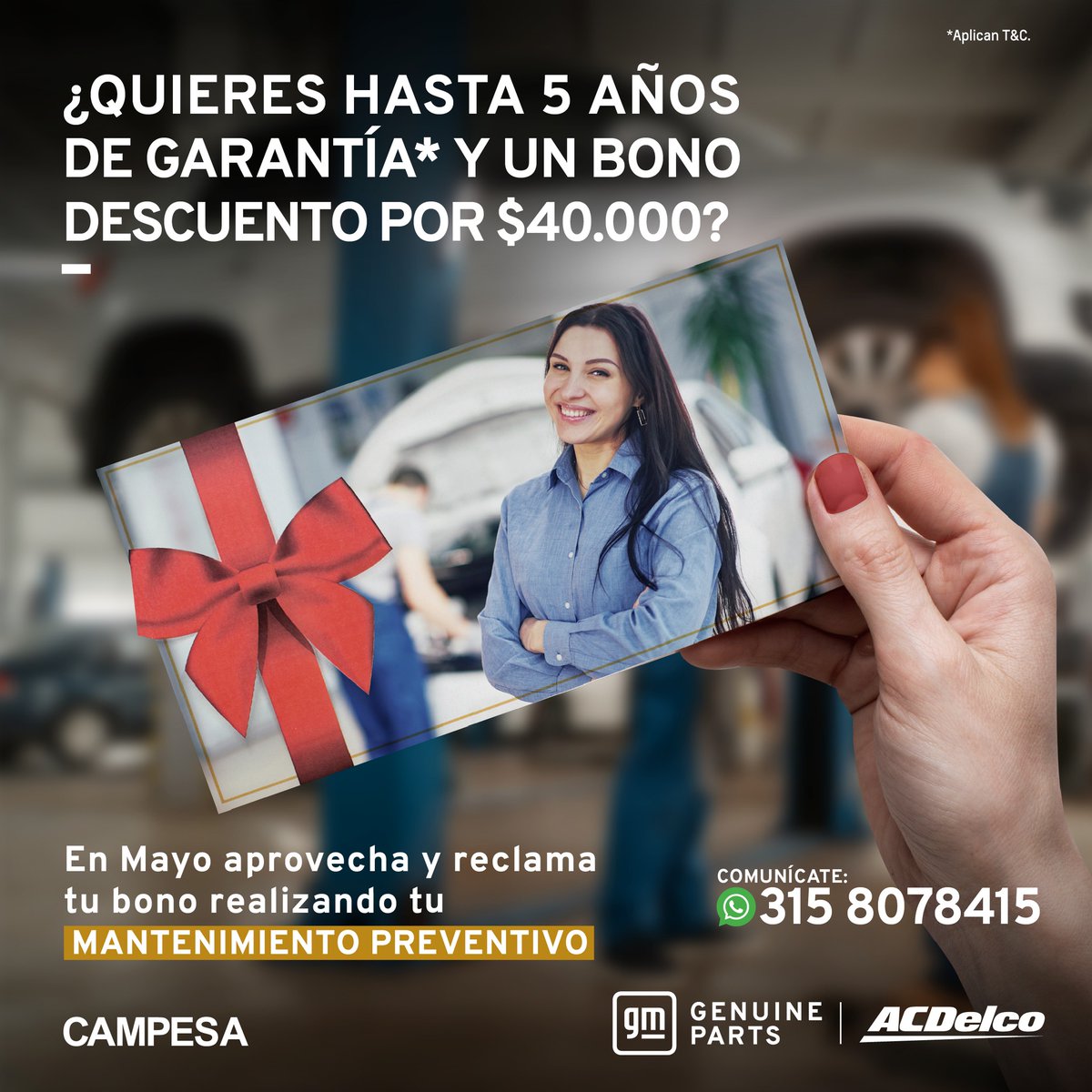 CampesaSA's tweet photo. 📷¿Quieres hasta 5 años de garantía* y un bono descuento por $40.000?
📷En Mayo📷 aprovecha y reclama tu bono realizando tu 𝗠𝗔𝗡𝗧𝗘𝗡𝗜𝗠𝗜𝗘𝗡𝗧𝗢 𝗣𝗥𝗘𝗩𝗘𝗡𝗧𝗜𝗩𝗢
COMUNÍCATE CON NOSOTROS PARA MAYOR INFORMACIÓN
3158078415 https://t.co/kz5RuAXn0g