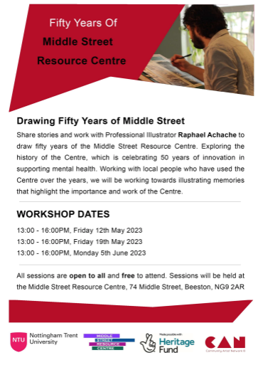 We are documenting the heritage of @StreetMiddle, a day centre which turned 50 last year, with funding from @HeritageFundUK. Do you have memories about Middle Street Resource Centre that you would like to share? Come along to our event on 5 June, details below.