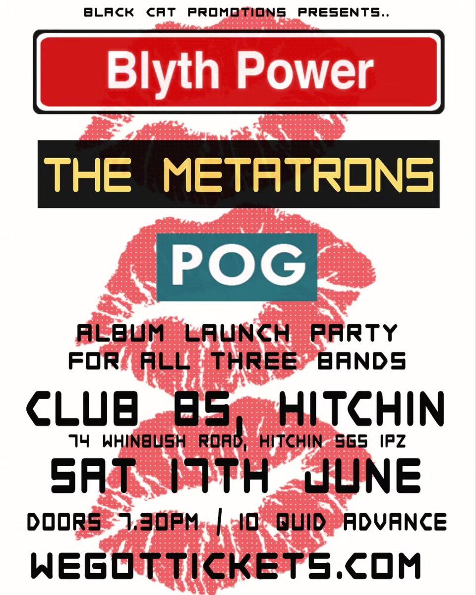TheMetatronsvox's tweet photo. Getting very excited about our ALBUM LAUNCH SHOWS with @PogBrighton and Blyth Power! 
Grab your tickets now for
16/6 @thehopeandruin #Brighton
17/6 @club85 #Hitchin
See you there! X
https://t.co/0ja0dmJOpe https://t.co/XIBsPToIji