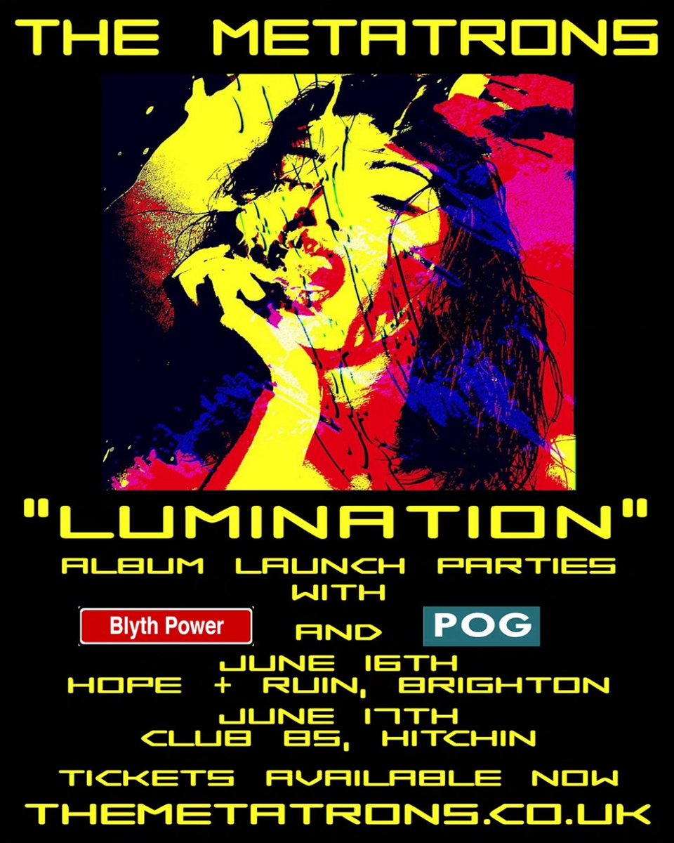 TheMetatronsvox's tweet photo. Getting very excited about our ALBUM LAUNCH SHOWS with @PogBrighton and Blyth Power! 
Grab your tickets now for
16/6 @thehopeandruin #Brighton
17/6 @club85 #Hitchin
See you there! X
https://t.co/0ja0dmJOpe https://t.co/XIBsPToIji