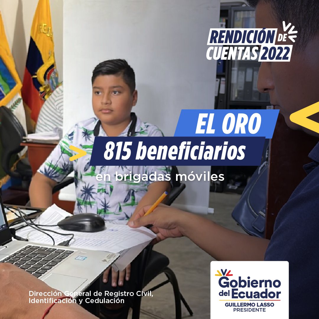 RCivil_Zona7's tweet photo. EL ORO | Acercamos nuestros servicios a los grupos de atención prioritaria, a través de las brigadas móviles de @RegistroCivilec.

¡Ustedes son nuestra prioridad!

#RendiciónDeCuentas2022 https://t.co/CuIQzBaLVX
