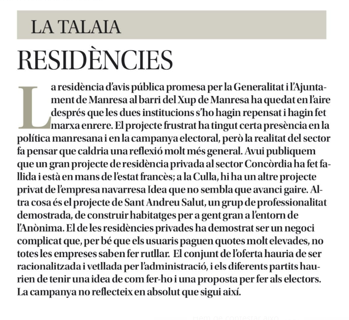 victorprat's tweet photo. Volem la residència PÚBLICA al Xup. La nostra proposta @manresaECP  va quedar clara en el debat organitzat per la Plataforma. Sembla que qui ha escrit aquesta La Talaia  @diariRegio7  no va assistir a l'acte. https://t.co/IsVay2Dqgw