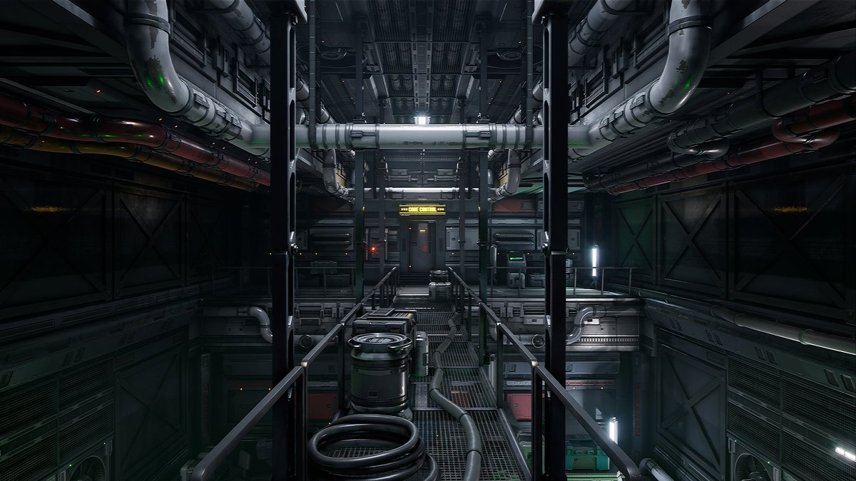 GhostMachine117's tweet image. I really need to start making an effort to post on here more often... Here is my latest environment in #UnrealEngine. I used face weighted normals and decals for everything in the enviro, a workflow that I am fully addicted to now :D More shots up on my artstation! Link in bio