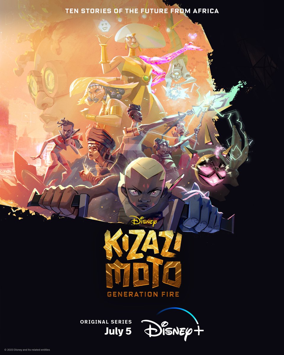 Inspired by Africa’s diverse histories and cultures, #KizaziMoto: Generation Fire, an Original anthology of short films, premieres July 5 on #DisneyPlus.

🎨: Nigerian artist and director Shofela Coker, the creator of the short film “Moremi”