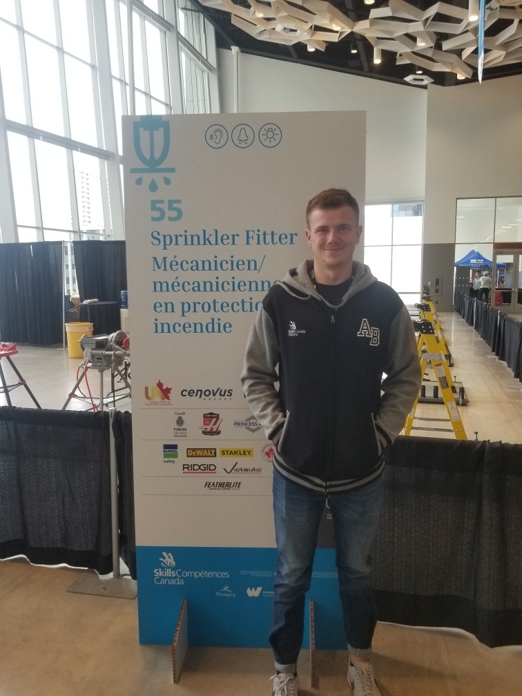 RedDeerPolytech's tweet photo. .@Skills_Canada, here we go! 

We're cheering on two of our @skillsalberta gold medalist apprentices, Ben Rainforth and Jared Quast, as they compete nationally at #SCNC2023. Ben is competing in Welding, and Jared is in Sprinkler Systems Installer. More: https://t.co/FS0bSoWpkI https://t.co/ZiIupQW0y7