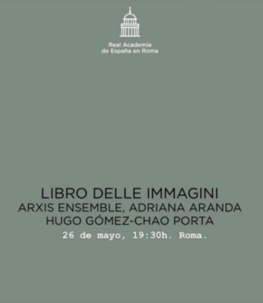 ResisFestival's tweet photo. 👏🏼🎶 Desde o #RESIS queremos dárlle a noraboa ao noso director artístico @NuncamasEvohe, compositor residente na @RAERoma 22-23, pola súa estrea da obra 'Libro delle immagini' en Roma.

#ArxisEnsemble #AdrianaAranda #RESIS #RESIS23  #Roma https://t.co/BeVyc6suBj