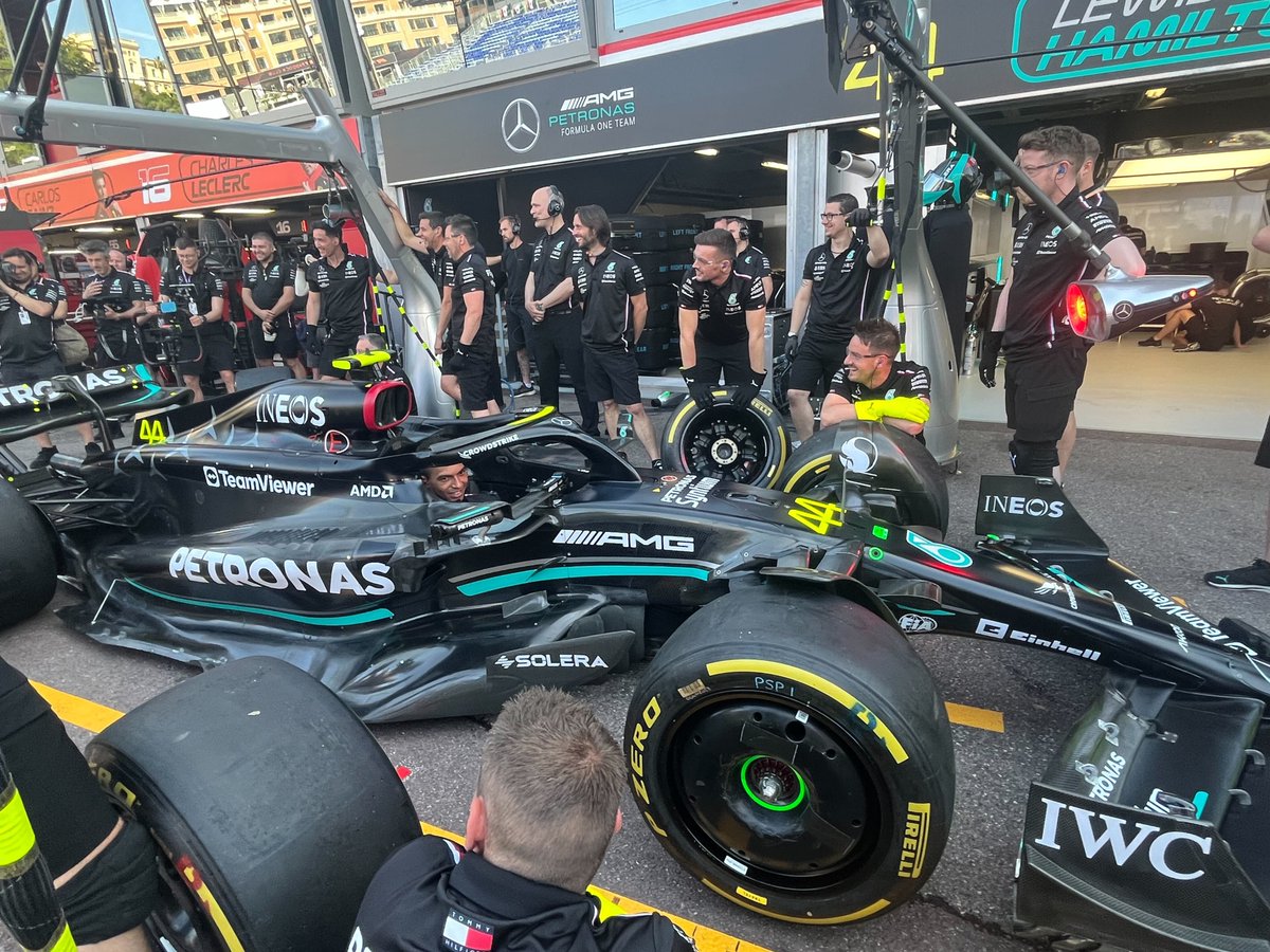 Mercedes show off new sidepods in Monaco 🇲🇨

#F1 #F1news #F12023 #MercedesF1 #mercedesamgf1