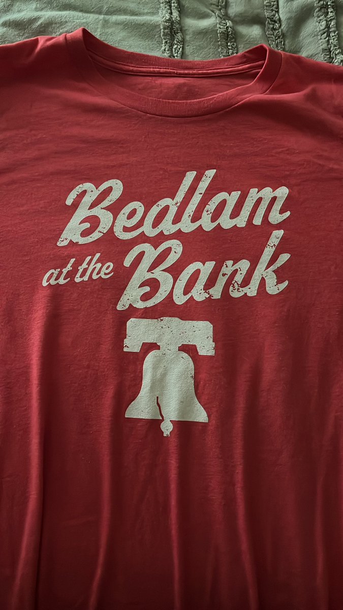 BakedFraz08's tweet photo. I will probably wear this shirt at least once a week for the rest of my life. #RingTheBell @Phillies @PhilliesCBP @MLB @FranzkeLA #franzke #baseball #radio #bedlamatthebank https://t.co/Dl4CXCV4DK