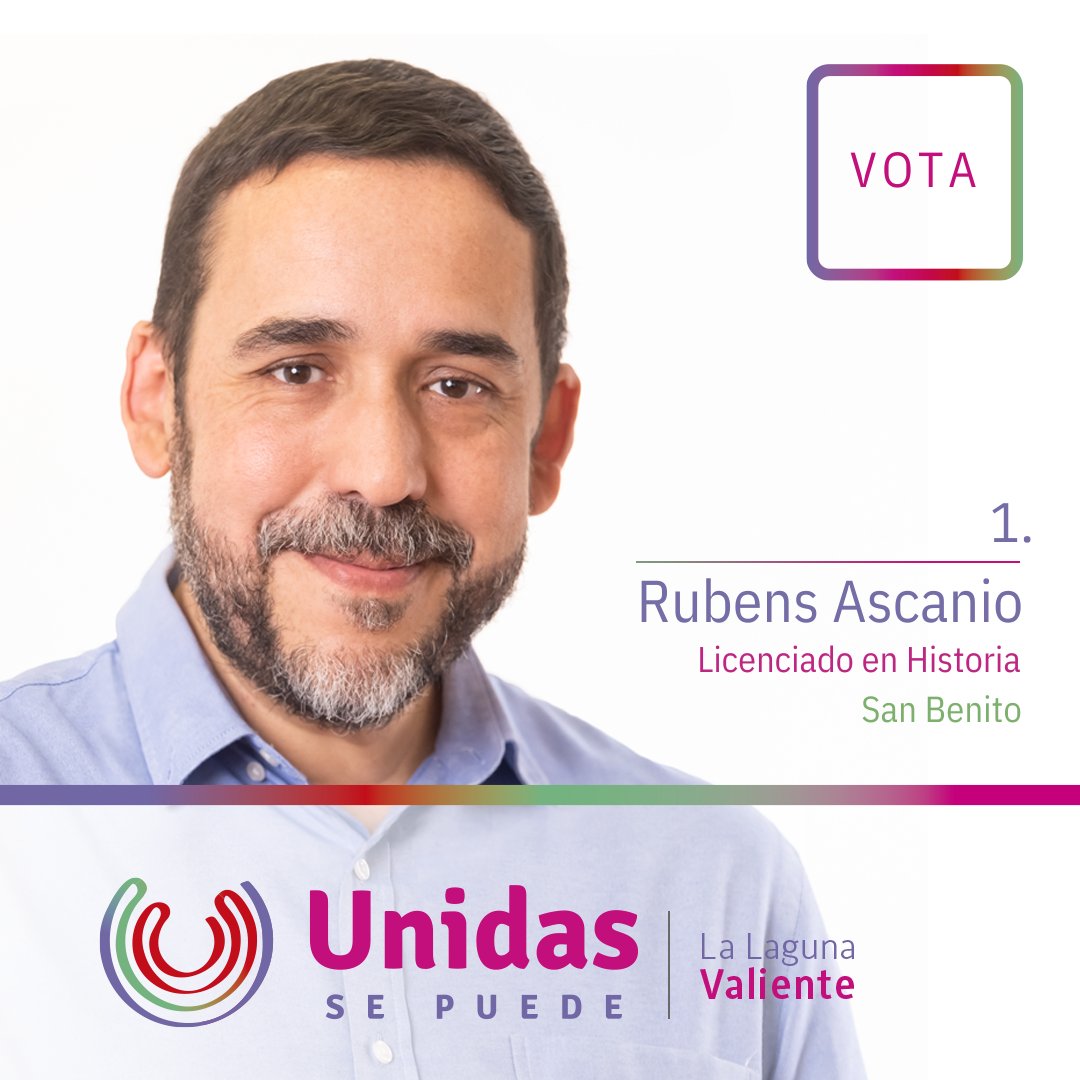 Unidas_sepuede's tweet photo. 🌟@RubensAscanio: Licenciado en Historia, vecino de San Benito y candidato a la alcaldía. 

Como el #AlcaldeValiente que #LaLaguna necesita, trabajará por un municipio de cuidados, accesible, feminista y sostenible.

¡Su experiencia y escucha activa marcarán la diferencia! https://t.co/KSAGtKKnhW