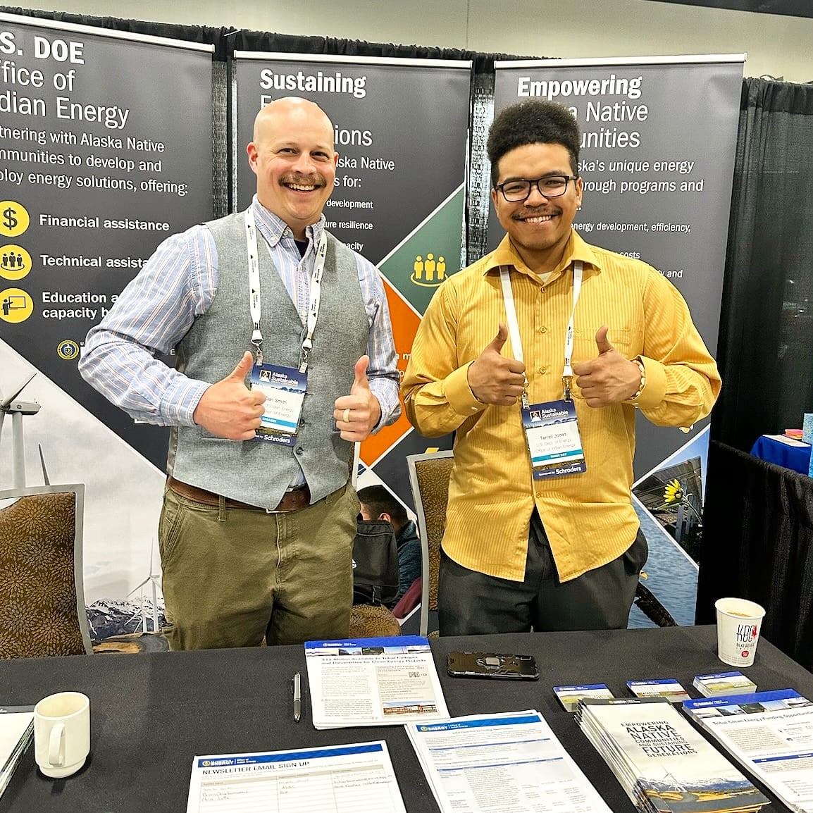 DOEIndianEnergy's tweet image. We&apos;ve had a great time at the Alaska Sustainable Energy Conference @ASEC_2023 this week! Our team has been chatting with attendees, sharing information about our partnerships with tribes and Alaska Native villages on their clean energy journeys.  #ASEC2023