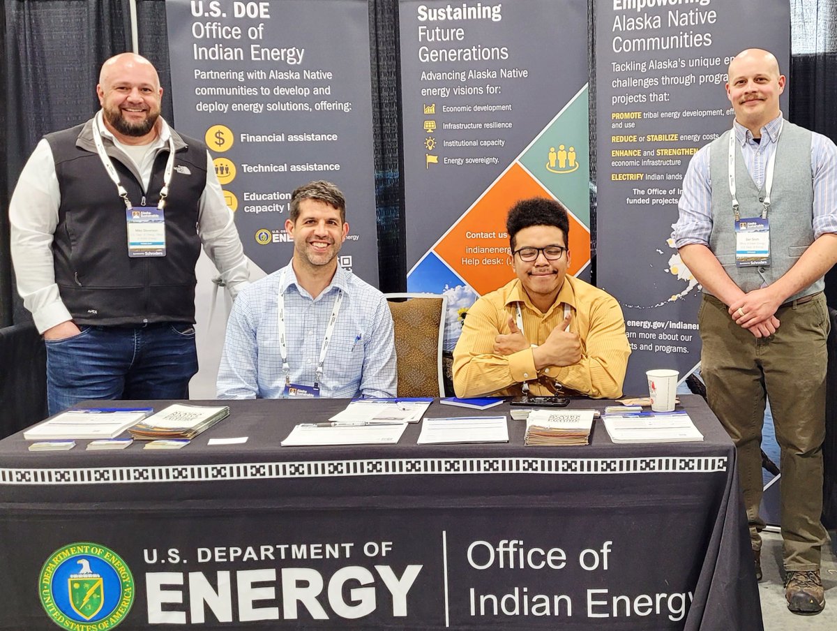 DOEIndianEnergy's tweet image. We&apos;ve had a great time at the Alaska Sustainable Energy Conference @ASEC_2023 this week! Our team has been chatting with attendees, sharing information about our partnerships with tribes and Alaska Native villages on their clean energy journeys.  #ASEC2023