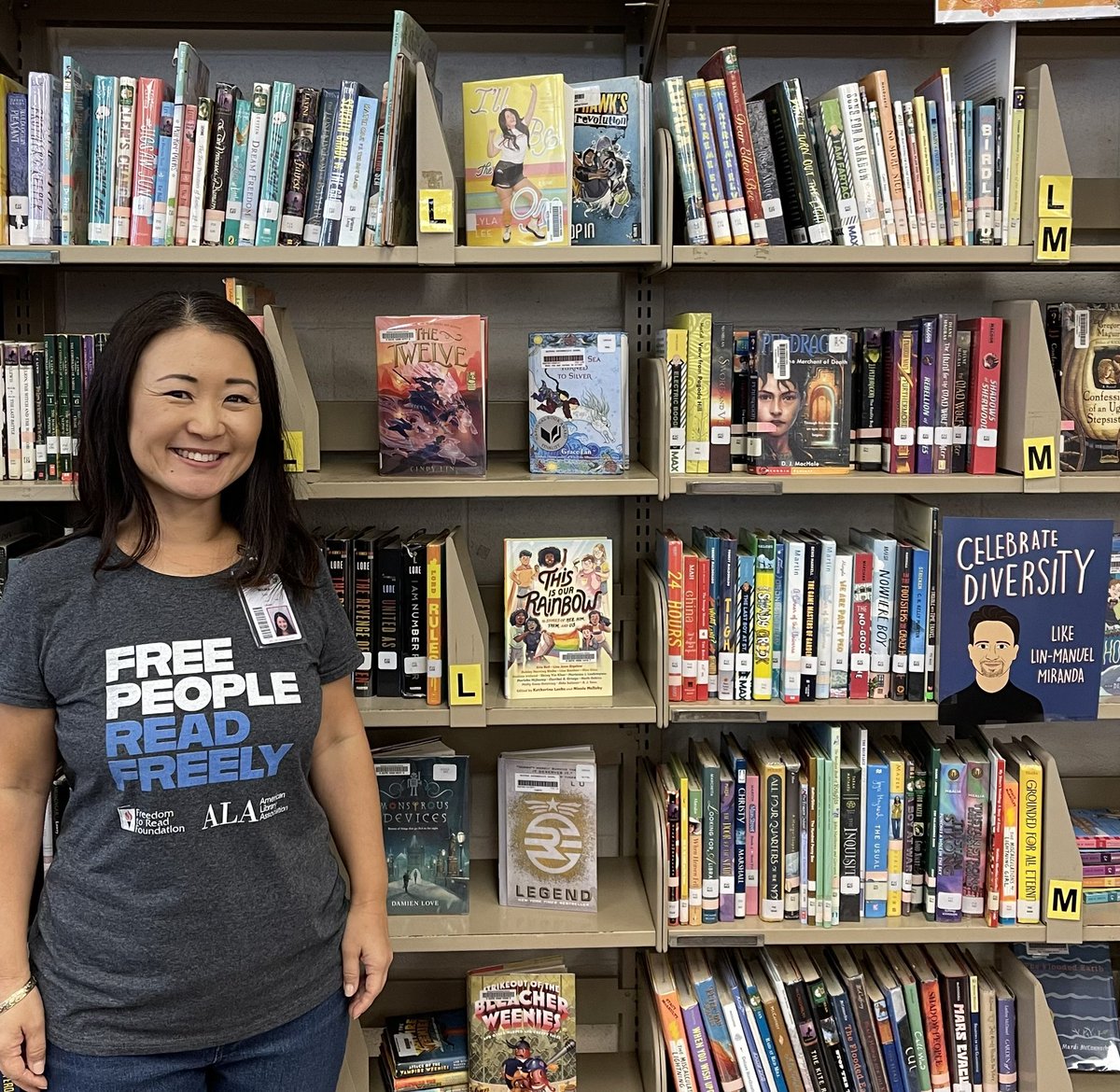 Free people read freely. This school librarian stands for your right to read, because books save lives. Seeing stories, yours and others, in print helps us realize we’re not alone, that our lives matter. To those trying to take books away from students, shame on you.