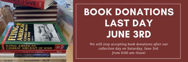FortMslaMuseum's tweet photo. Last Day to Donate Books - June 3rd! - https://t.co/yVEBC2n2jc https://t.co/LCQDOFkwt2