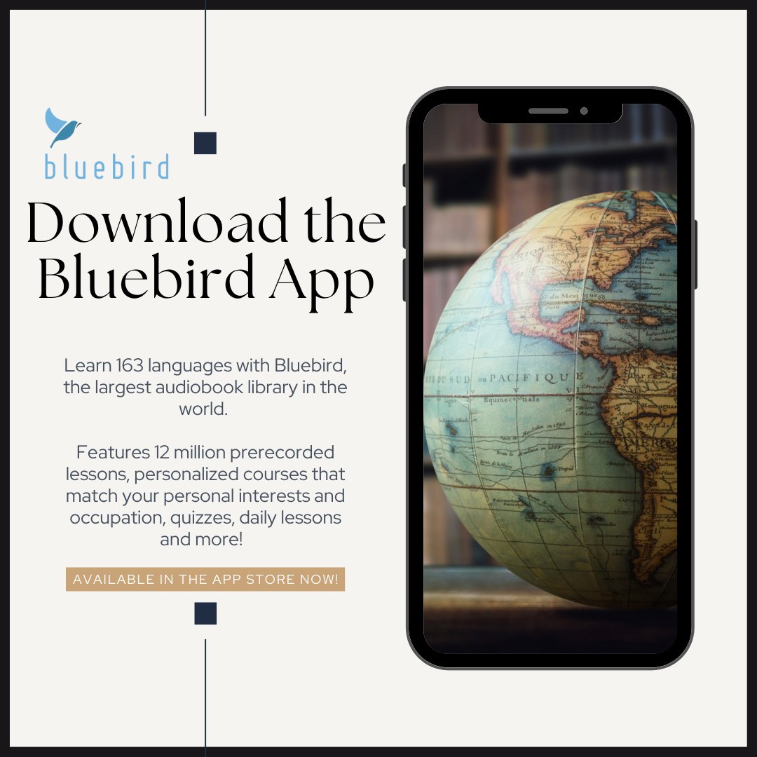 RivFreeLibrary's tweet image. Bluebird features 12 million prerecorded lessons, personalized courses, quizzes, daily lessons and more for learning 163 languages.  Available on computers and mobile devices, free with your library card!
#lifelonglearners #foreignlanguage #languagetools