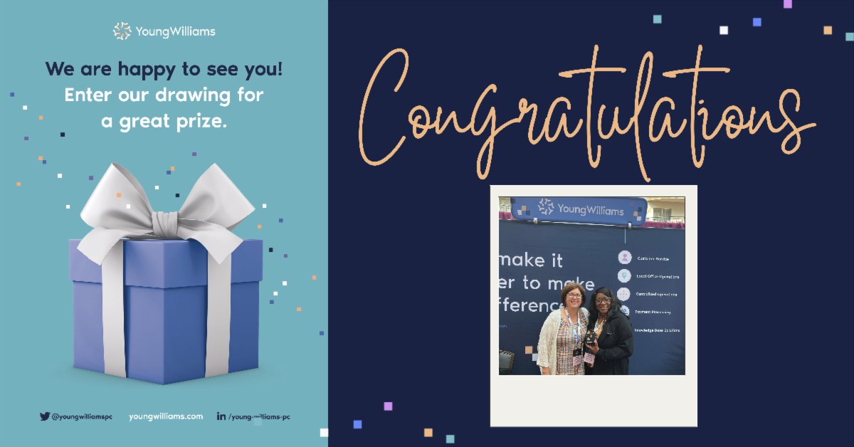 YoungWilliamsPC's tweet photo. 🎉Congratulations to Renee from the Savannah, GA office! She won the #YoungWilliams raffle at the ERICSA conference!!!

#ERICSA60 https://t.co/H256RSvB40
