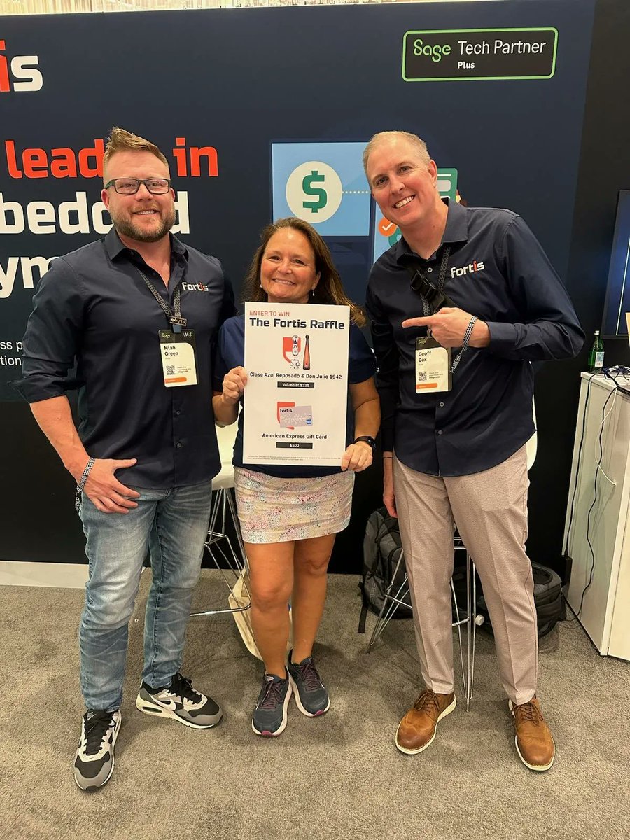 MicroAcctg's tweet image. Our team won big at the @FortisPay marketplace booth! Congrats to @LorrieHarris and @SueDunn and thanks #TeamFortis for the fun and prizes! #SageLV23