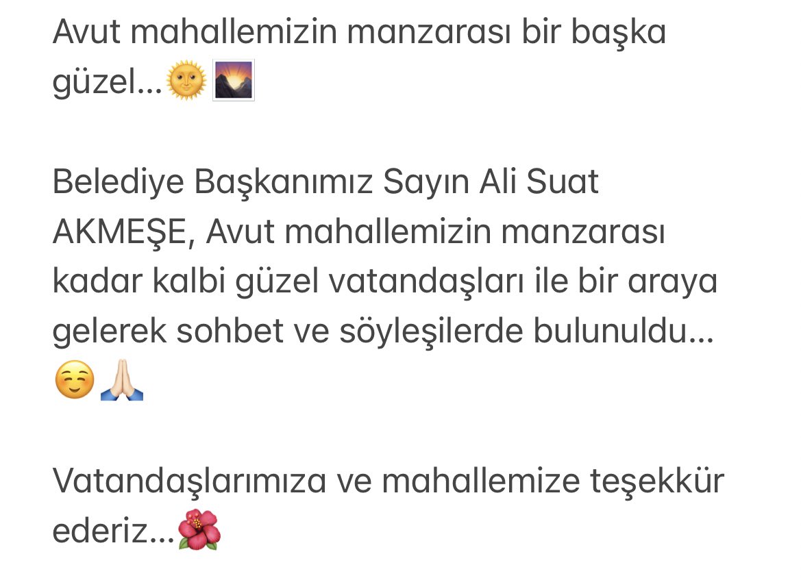 cungusbelediye's tweet photo. #Avut mahallemizin manzarası bir başka…🌞🌄
Belediye Başkanımız Sayın Ali Suat AKMEŞE, #Avut mahallemiz ile araya gelerek sohbet ve söyleşilerde bulunuldu…☺️🙏🏻
@RTErdogan @mehmetozhaseki @aliihsansu_ @abdullahciftci7 @GalipEnsarioglu @mehmetsaityaz @Kepoluasuna @akmeseasuat https://t.co/pHXqcTAoWi
