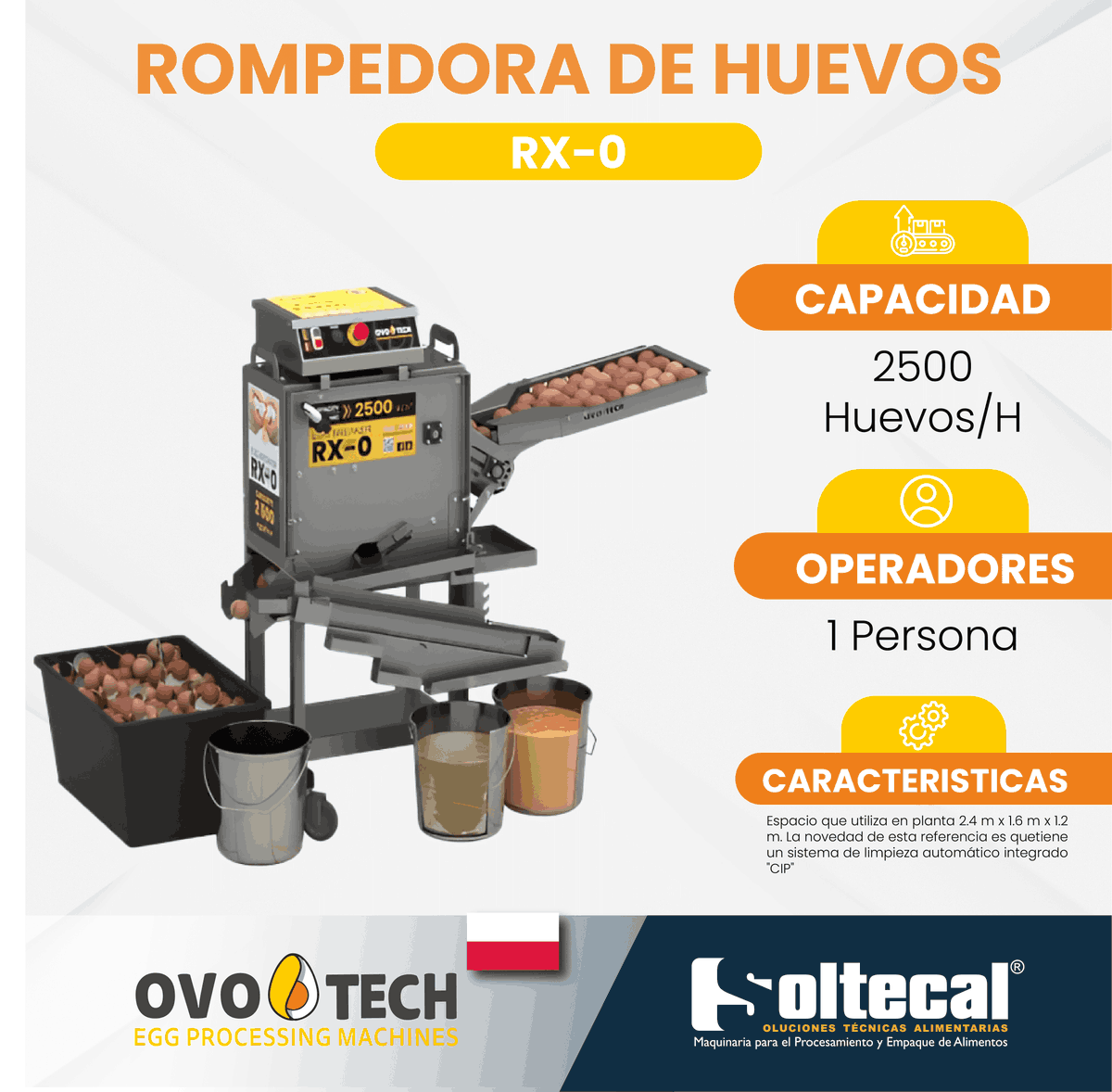 SOLTECAL's tweet image. La rompedora de huevos RX-0 además de romper tiene la función de separar las yemas de las claras. 

Tiene una regulación de velocidad suave y una capacidad de producción de 2500 huevos/hora, ideal para panaderías, confiterías y fábricas de pastas.

#ovotech #eggs #bakerymachines