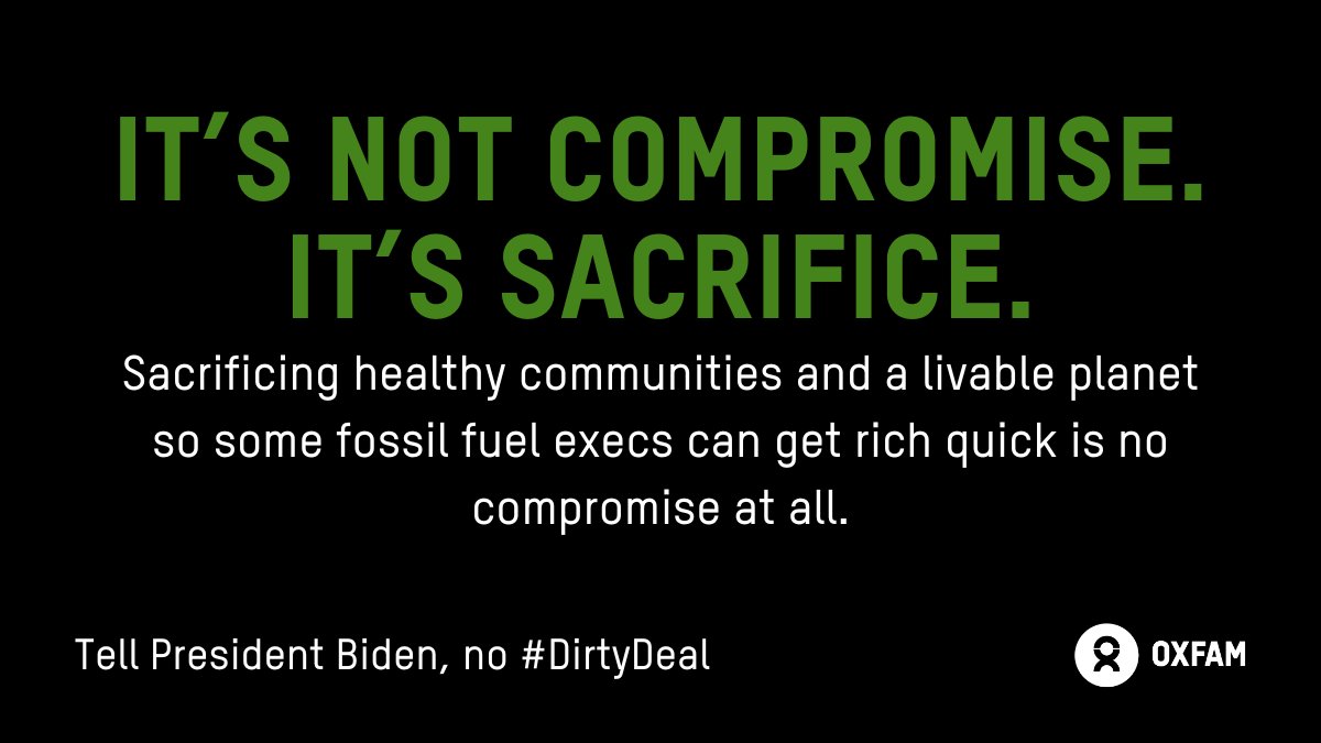 Putting Big Oil's interests above the people's is not a compromise, it's a sacrifice.

Tell @POTUS to stand against the fossil fuel industry as they try and hold the debt ceiling deal hostage and roll back environmental protections. No #DirtyDeal.