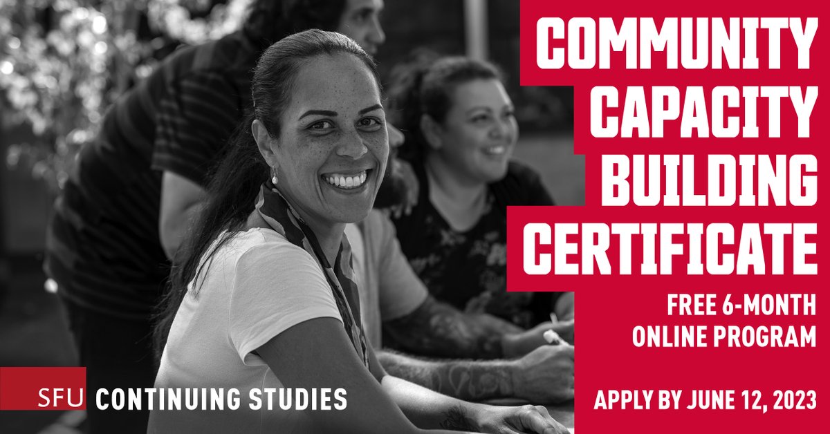 Applications are now open for our free Community Capacity Building program! Over 6 months, you’ll build new relationships and implement a real project to make a difference in your community. Apply by June 12: at.sfu.ca/uRnbMj