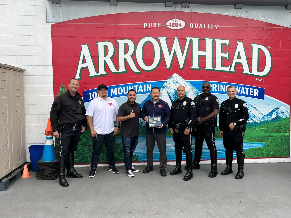 A giant thank you to <a href="/arrowheadspr1ng/">Arrowhead Spring Water</a> and <a href="/BlueTritonBrnds/">BlueTriton Brands</a> for their assistance with an Officer need help fundraiser.