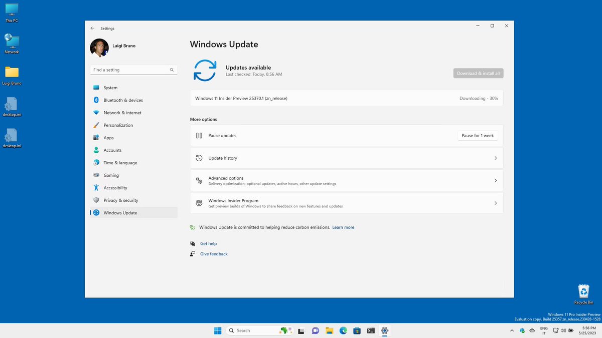 LuigiLCBBruno's tweet photo. New Windows 11 Insider build 25370.1 download and installation... @Windows @windowsinsider 
#Windows #Windows11 #WindowsInsider #WindowsInsiderMVP #WIMVP https://t.co/yRTTqqSxNq