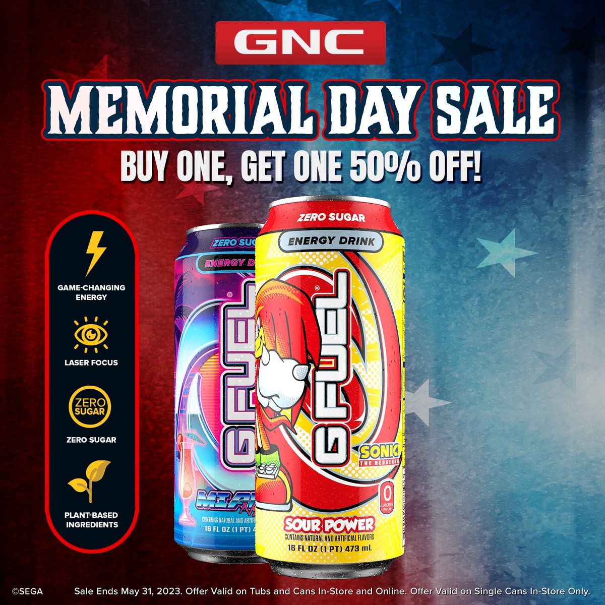 GFuelEnergy's tweet photo. 💙 𝗟𝗜𝗞𝗘 + 𝗥𝗧 to win a #GFUEL 12 PACK! 2 winners picked this weekend in honor of our @GNCLiveWell-EXCLUSIVE #MemorialDay SALE!

✔️ Valid on TUBS &amp; SINGLE CANS thru May 31st Online &amp; In-Store!

🛍️ 𝗦𝗛𝗢𝗣: https://t.co/P8QKGvMdJh https://t.co/jQmgte6ZYZ