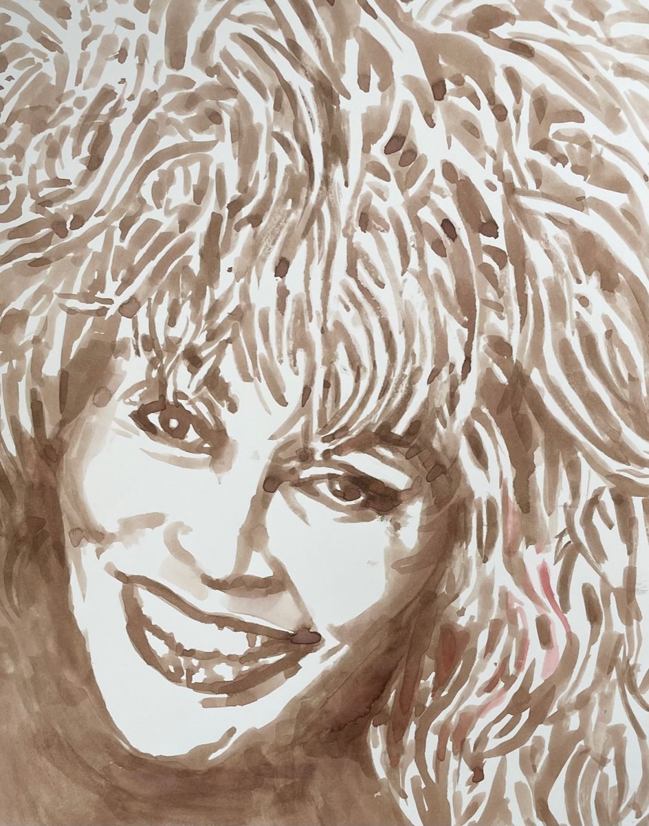 Hearing the news that Tina Turner died knocked me out and I did what I always do when I want to hold onto someone: made a drawing. This one, in ink. What a loss to the world but her music and legend live on. Tina Turner: simply the best