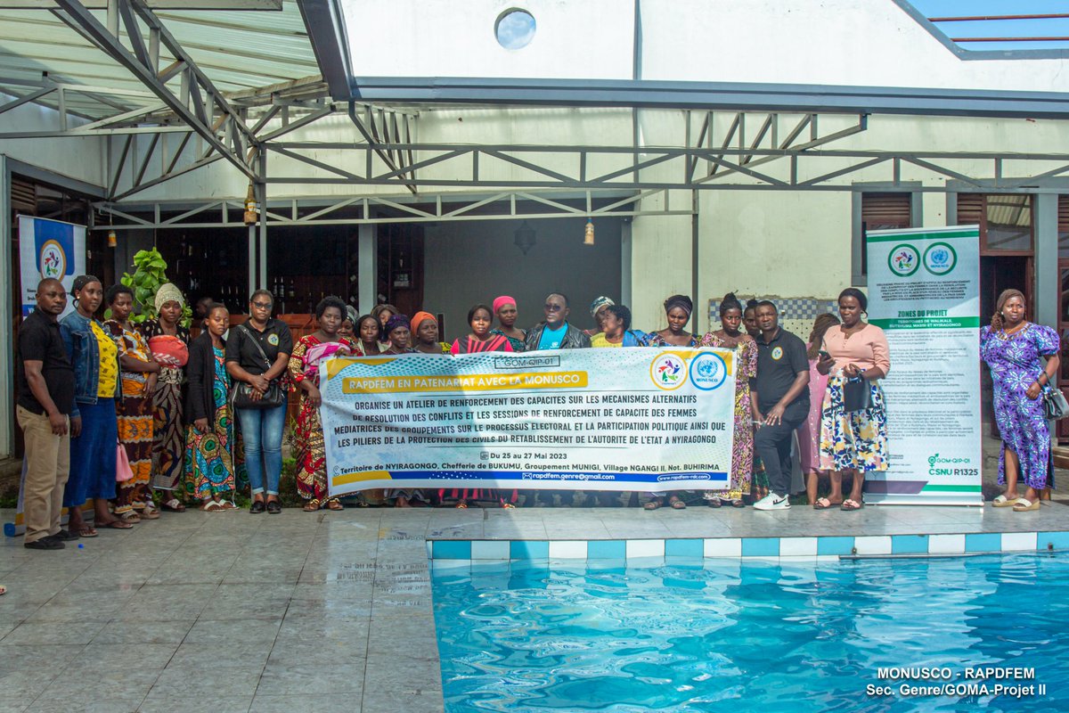 Atelier formation médiatrices de 7 groupement, 1 chefferie et 1 Commune rurale de Kibumba du territoire de Nyiragongo <a href="/MONUSCO/">MONUSCO</a> <a href="/ONUFemmesRDC/">ONU Femmes RDC</a> <a href="/intalert/">International Alert</a>