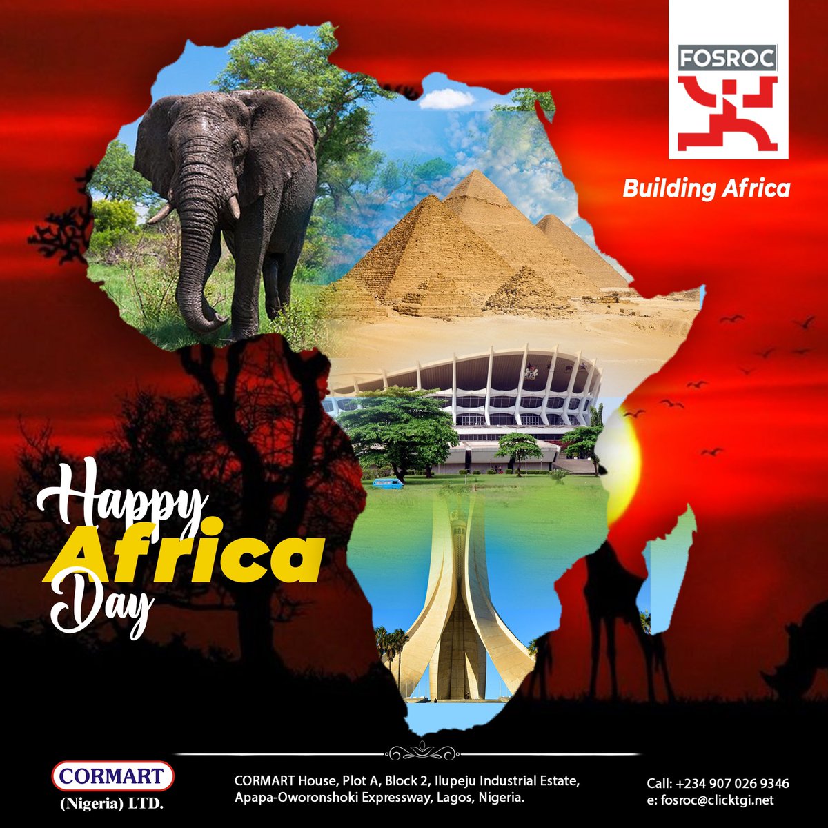 Cormart_constr's tweet photo. Happy Africa Day!

#happyafricaday #africaday #africaday2023 #cormart #cormartconstructionchemical #buildingafrica https://t.co/fCSUm8kWML