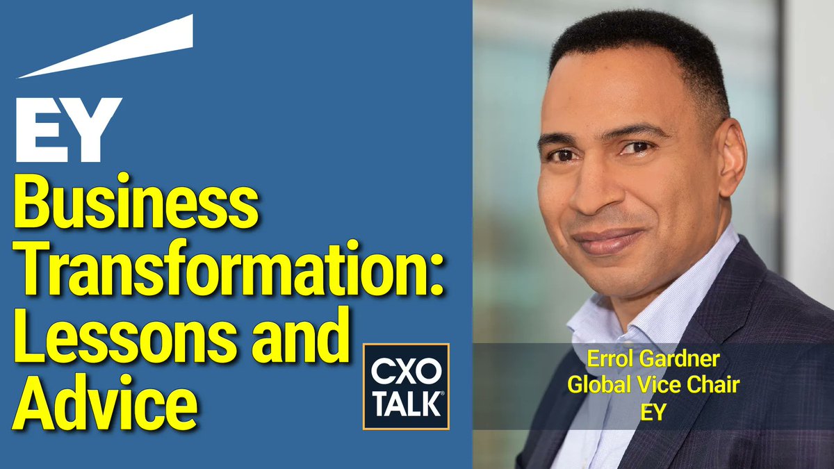 Re-watch #CXOTalk ep. 762 w guest Errol Gardner, Global V. Chair of @EY_US, Consulting 

Topic: Business #Transformation - Lessons & Advice
cxotalk.com/episode/busine…

Successful transformations rely on having the right relationships with people.

#Innovation #BetterWorkingWorld