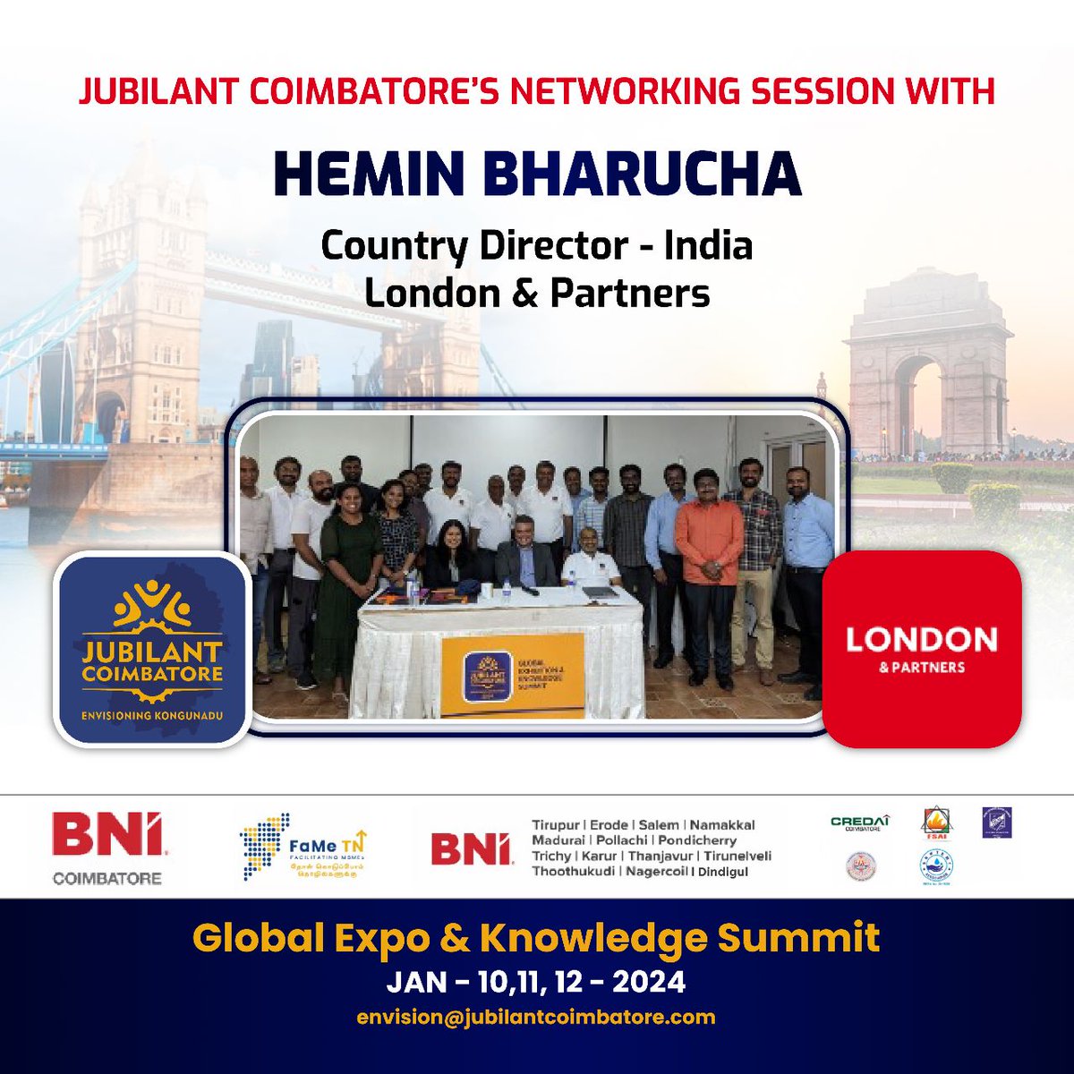 Jubilantcbe's tweet photo. Jubilant Coimbatore's Networking Session with HEMIN BHARUCHA, Country Director - India, London &amp; Partners.

#business #entrepreneurs #JubilantCoimbatore #networking

Jubilant Coimbatore!! https://t.co/dQdgH6rgMk