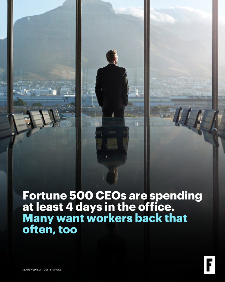 87% of Fortune 500 CEOs now spend four days or more in the office weekly. trib.al/F0OqR0g