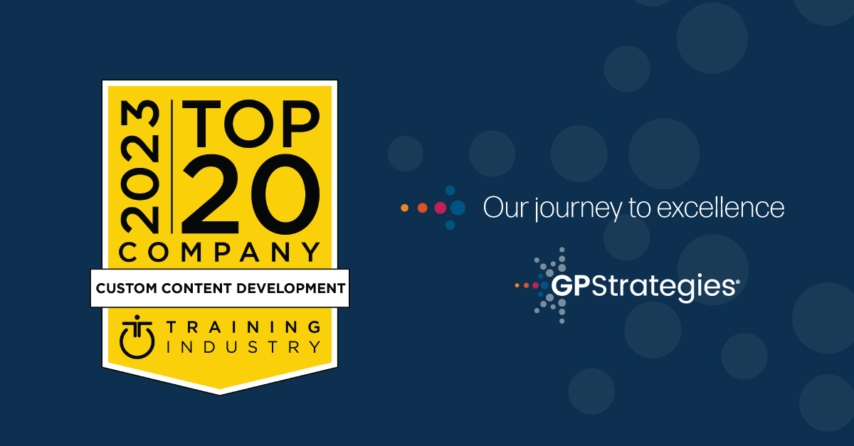 gpcorp's tweet image. 🏆 We are excited to announce that we&apos;ve been recognized as one of the Top Custom Content Development Companies of 2023 by @TrainingIndustr. Thank you to our incredible team and valued clients for making this possible! #AwardWinners #CustomContentDevelopment #LearningSolutions