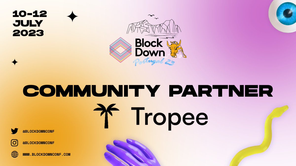 🌴 We're happy to announce that we've partnered with @tropee_nft for #BlockDown23! 

Tropee is the Web3 utility platform for epic experiences! 💥