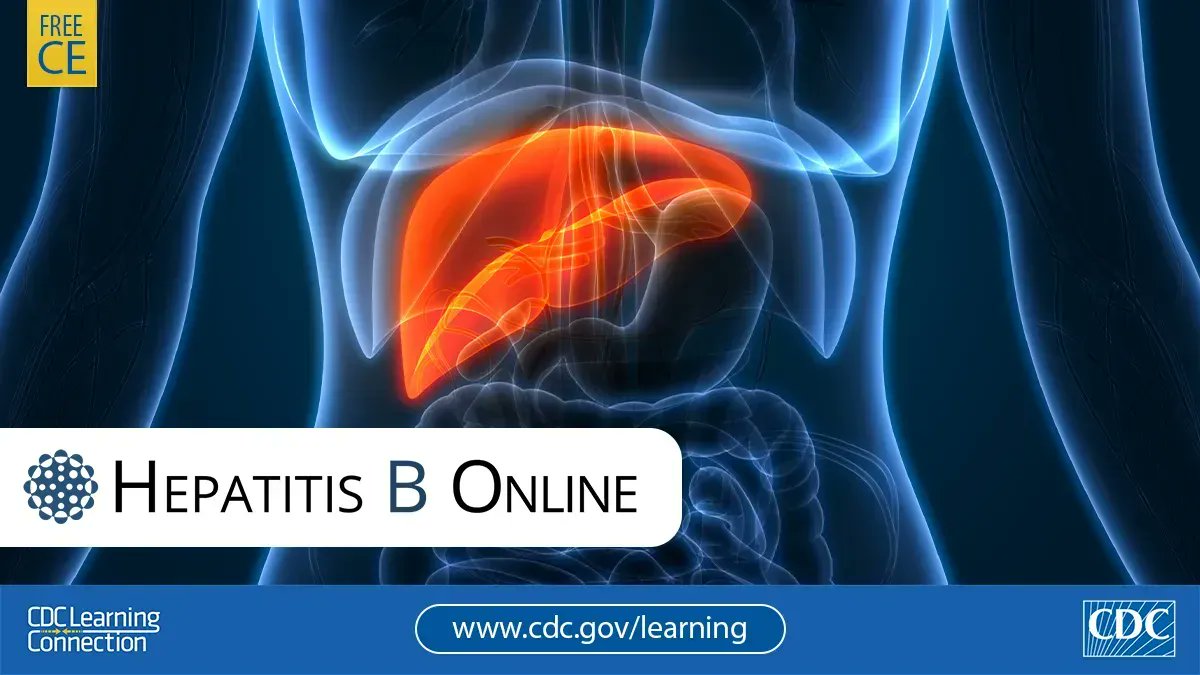 @GlobalHep shares the following information from @CDCgov and @cdchep:

Clinicians: We can prevent #HepatitisB! Learn about new universal screening and vaccination recommendations for adults in this training. 

Free CE: buff.ly/3BV9TY6. 
#CDCLearning