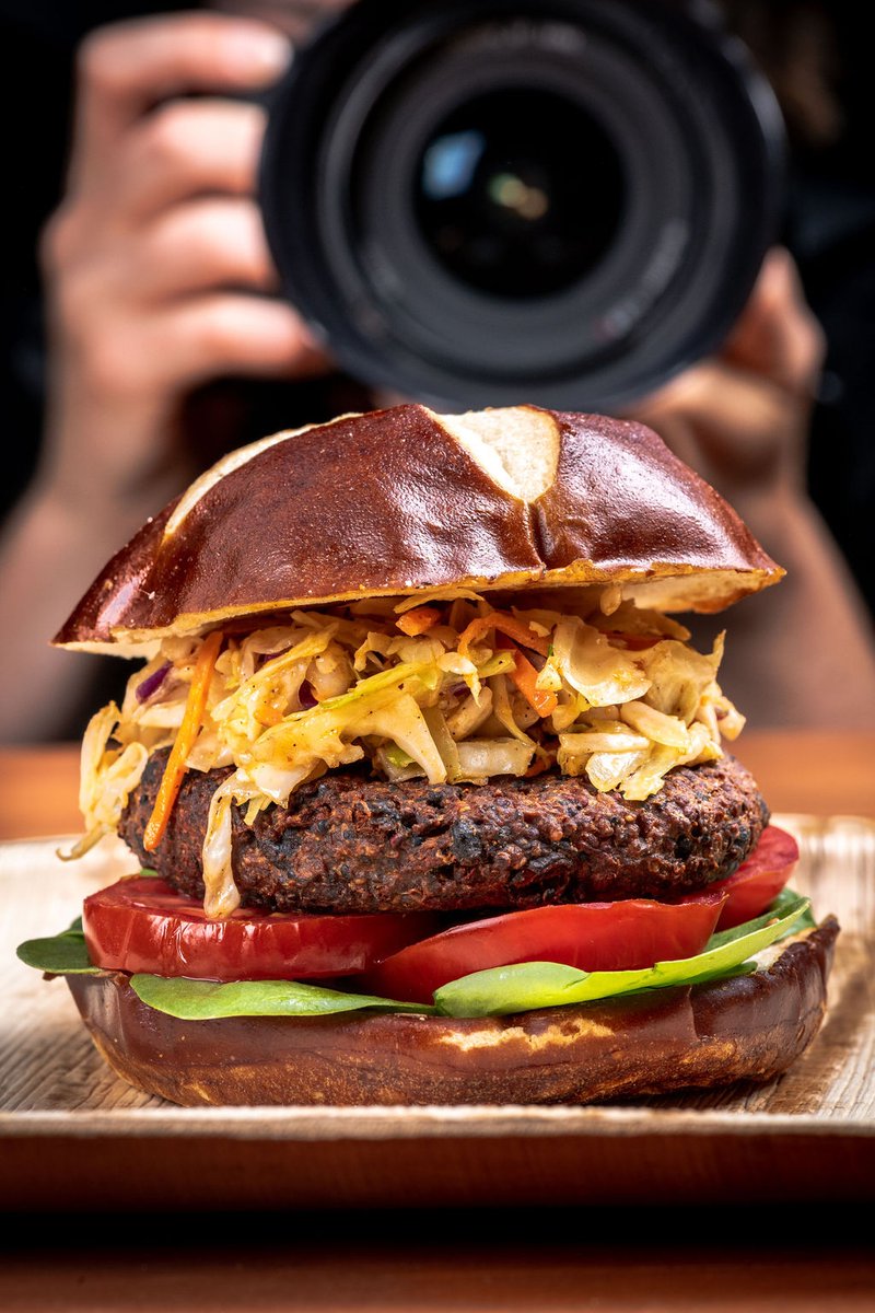She's THAT girl 🤩

Our Black Bean Quinoa Burger is vegan goodness topped with a Pretzel Bun - available @allsetdtss &amp; @lefantomeriverdale

Click the link in our bio to order online from either location!

📸: @laurachasedeformigny