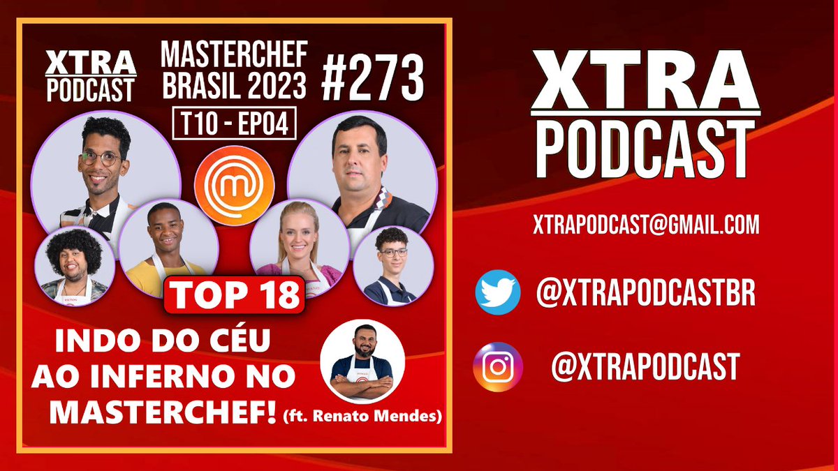 🚨DO CÉU 😇 AO INFERNO 😈 NO MASTERCHEF! Recebemos o <a href="/MC09_RENATO/">Renato Mendes | Masterchef BR</a> 4º lugar em 2022 e comentamos o que achamos do Top 18 do #MasterChefBR 2023! Vem ouvir 💥

🎧Spotify: open.spotify.com/episode/08C16B…
🎧Apple Podcasts: tinyurl.com/xtrapple
🎧Outras Plataformas: linktr.ee/xtrapodcast