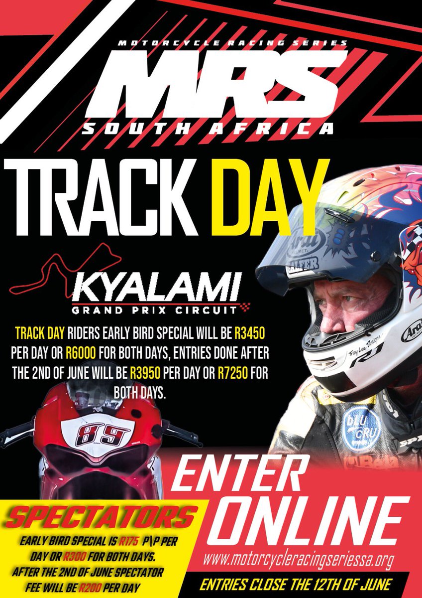 Keo__ZA's tweet photo. Super cool that spectators will finally be allowed for the Kyalami race on the 17th of June 🙌

Track day slots are also available for those who would like to ride in between the practice sessions/races 🚀

Please feel free to ask any and all questions you may have 🤞 https://t.co/RbFimW2uFs