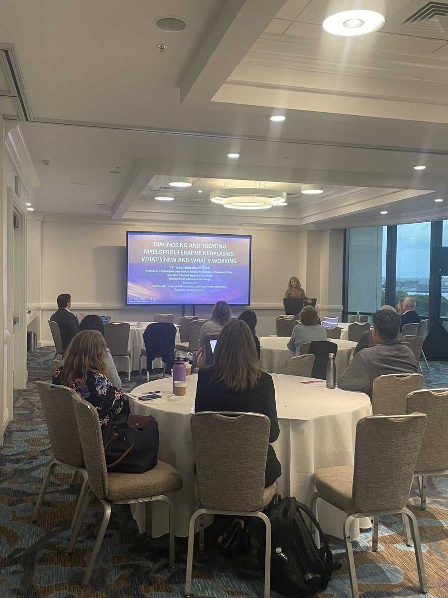 Dr. Catriona Jamieson, UC San Diego Moores Cancer Center, is starting our MPN Patient and Caregiver Program for the day by talking about Diagnosing and Treating MPNs: What’s New and What’s Working #mpnsm