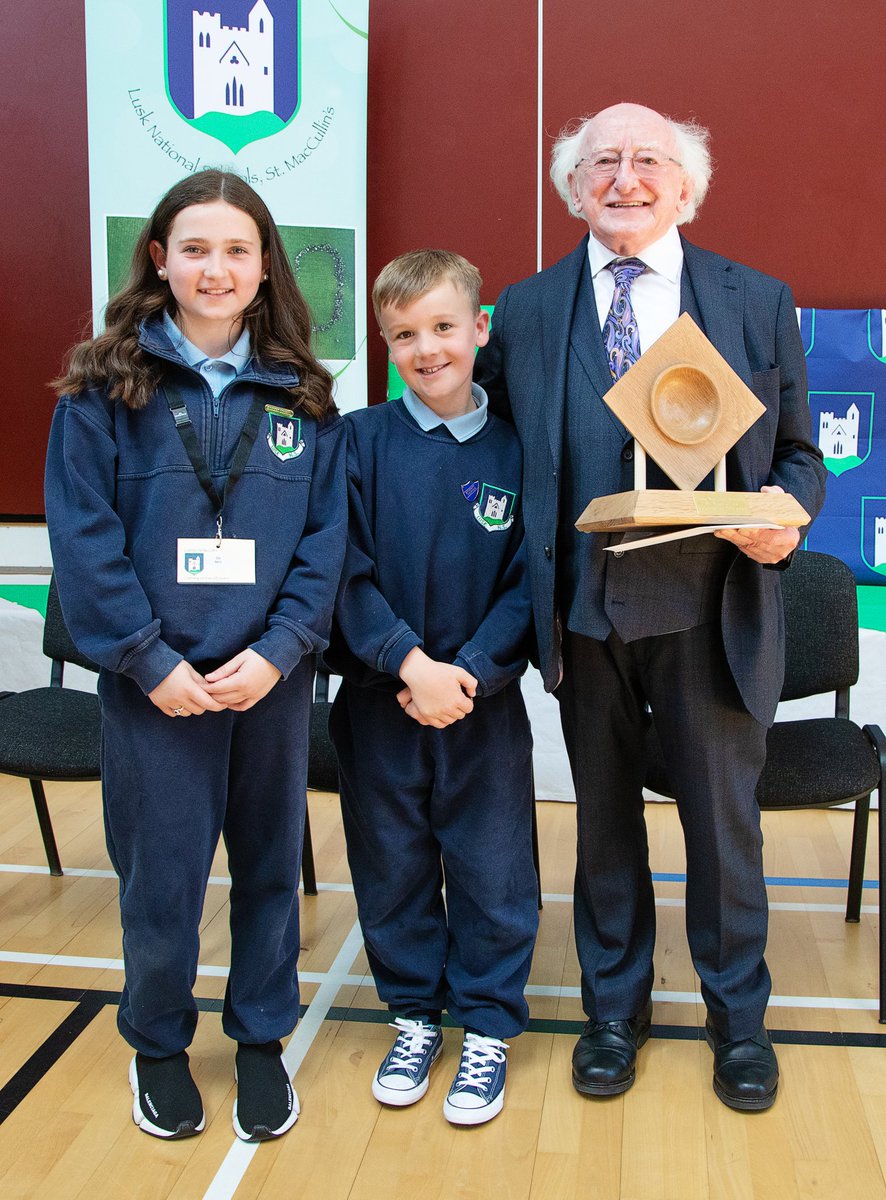PresidentIRL's tweet photo. President Higgins today visited Lusk Junior and Senior National School, which is this year celebrating its 200th anniversary https://t.co/j7aXr2sQe7