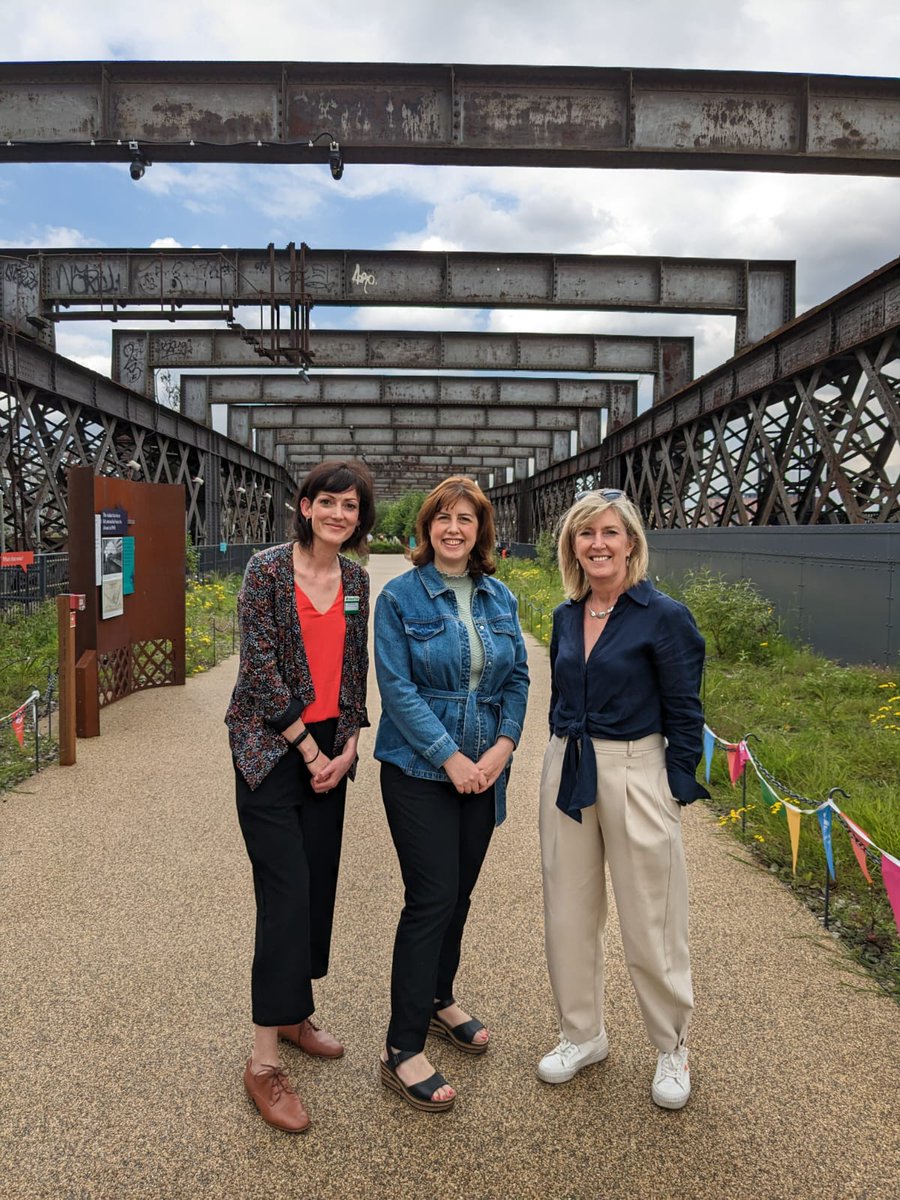 Great to welcome local MP  &amp; Shadow Culture Secretary <a href="/LucyMPowell/">Lucy Powell MP</a> to Castlefield Viaduct today, talking about all the great work to date and how heritage can support communities. Even got a bit of sun too! 🌞