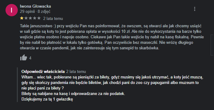 acluster2023's tweet photo. @schafterowanie Tu akurat koci miętka w Koszalinie (w którym mieszkam) Przeważające opinie? nie mogę wejść z dzieckiem >:( https://t.co/QLQulCA3hS